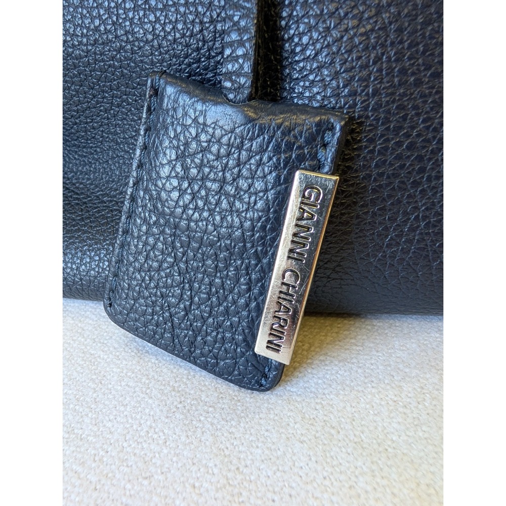 Gianni Chiarini Large Pebbled Leather Hand Bag In Navy LNC! MINT!